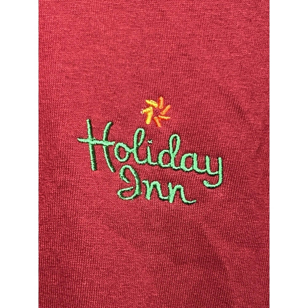 Holiday Inn Polo Mens L Red Stedman  Hanes 90's VTG Hotel NWOT Workwear Preppy